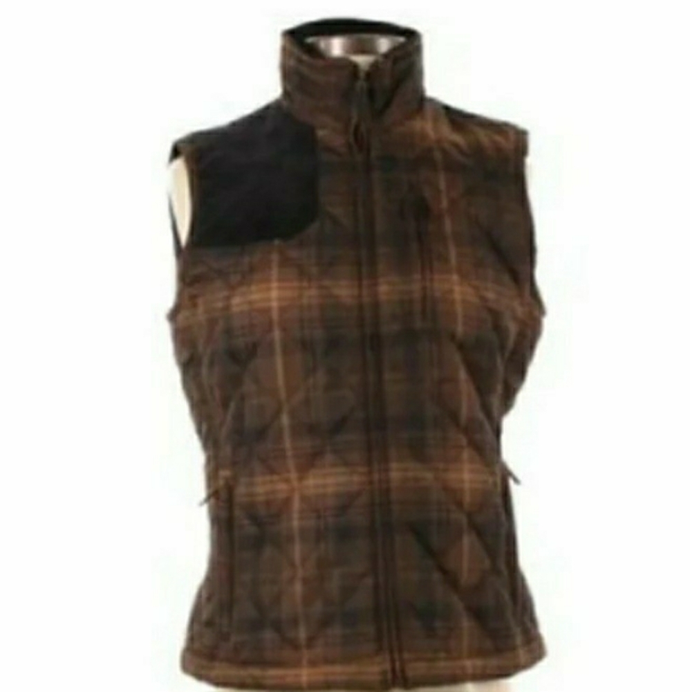 Lauren Ralph Lauren Brown Plaid Quilted Vest